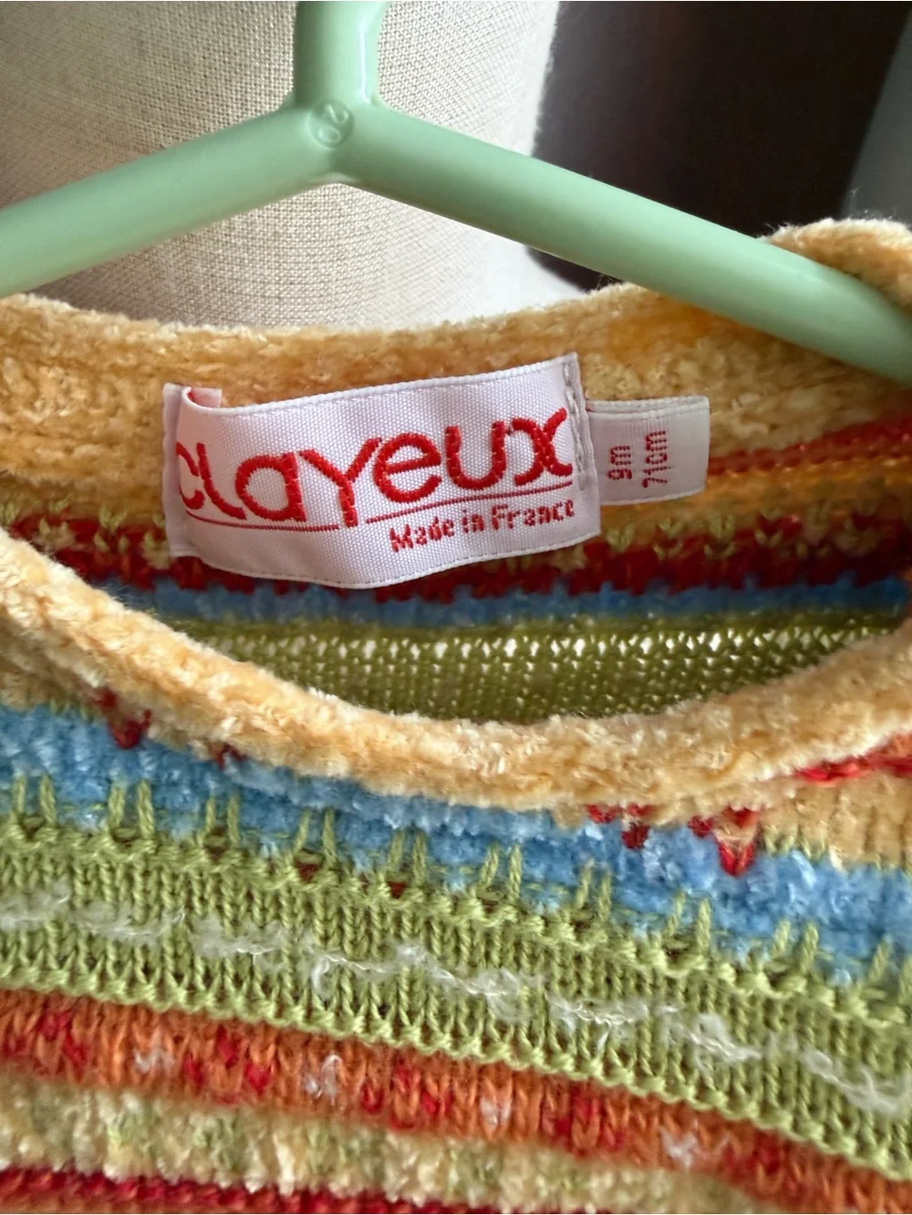 Clayeux Multicolor Striped Knit Baby One-Piece